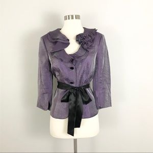 Adrianna Papell 10 Blazer Jacket Ribbon Belt